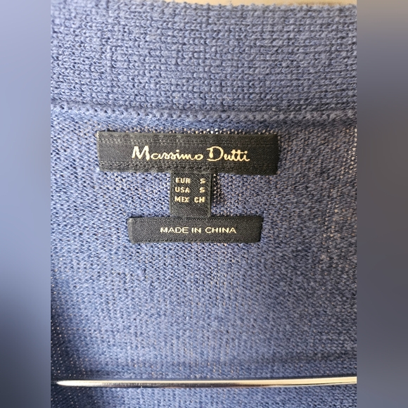 NWOT Massimo Dutti Long Knit Blue Cardigan - Picture 10 of 16